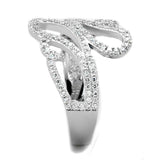 Rhodium 925 Sterling Silver Ring with AAA Grade CZ  in Clear
