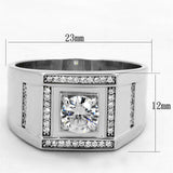 Rhodium 925 Sterling Silver Ring with AAA Grade CZ  in Clear