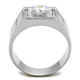Rhodium 925 Sterling Silver Ring with AAA Grade CZ  in Clear