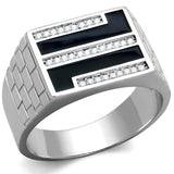 Rhodium 925 Sterling Silver Ring with AAA Grade CZ  in Clear