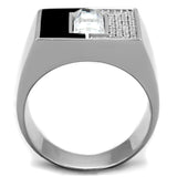 Rhodium 925 Sterling Silver Ring with Top Grade Crystal  in Clear
