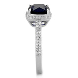 Rhodium 925 Sterling Silver Ring with Synthetic Synthetic Glass in Montana