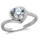 Rhodium 925 Sterling Silver Ring with AAA Grade CZ  in Clear
