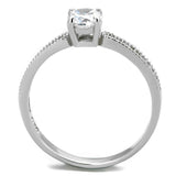 Rhodium 925 Sterling Silver Ring with AAA Grade CZ  in Clear