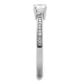 Rhodium 925 Sterling Silver Ring with AAA Grade CZ  in Clear