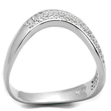 Rhodium 925 Sterling Silver Ring with AAA Grade CZ  in Clear