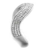 Rhodium 925 Sterling Silver Ring with AAA Grade CZ  in Clear