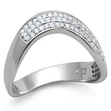 Rhodium 925 Sterling Silver Ring with AAA Grade CZ  in Clear