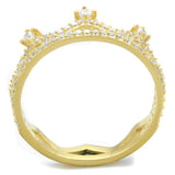 Gold 925 Sterling Silver Ring with AAA Grade CZ  in Clear