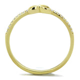 Gold 925 Sterling Silver Ring with AAA Grade CZ  in Clear