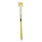 Gold 925 Sterling Silver Ring with AAA Grade CZ  in Clear