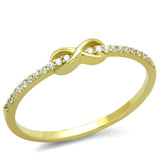 Gold 925 Sterling Silver Ring with AAA Grade CZ  in Clear