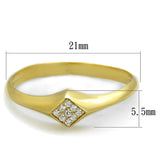 Gold 925 Sterling Silver Ring with AAA Grade CZ  in Clear