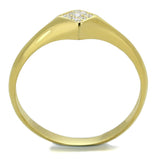 Gold 925 Sterling Silver Ring with AAA Grade CZ  in Clear