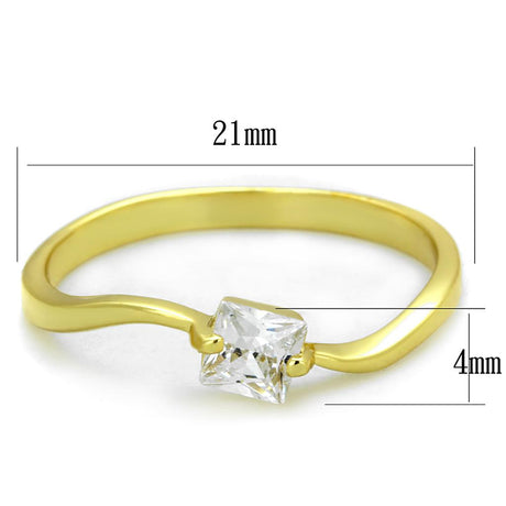Gold 925 Sterling Silver Ring with AAA Grade CZ  in Clear