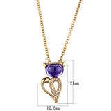 Rose Gold 925 Sterling Silver Chain Pendant with AAA Grade CZ  in Amethyst