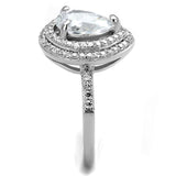 Rhodium 925 Sterling Silver Ring with AAA Grade CZ  in Clear