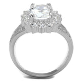 Rhodium 925 Sterling Silver Ring with AAA Grade CZ  in Clear