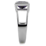 Rhodium 925 Sterling Silver Ring with AAA Grade CZ  in Amethyst