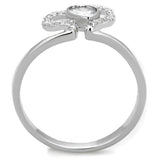 Rhodium 925 Sterling Silver Ring with AAA Grade CZ  in Clear
