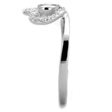 Rhodium 925 Sterling Silver Ring with AAA Grade CZ  in Clear