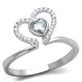 Rhodium 925 Sterling Silver Ring with AAA Grade CZ  in Clear