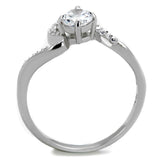Rhodium 925 Sterling Silver Ring with AAA Grade CZ  in Clear