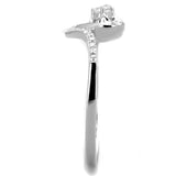 Rhodium 925 Sterling Silver Ring with AAA Grade CZ  in Clear