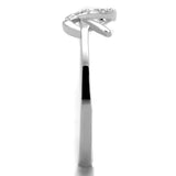 Rhodium 925 Sterling Silver Ring with AAA Grade CZ  in Clear