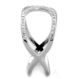 Rhodium 925 Sterling Silver Ring with AAA Grade CZ  in Clear