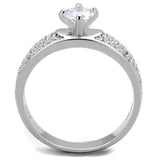 Rhodium 925 Sterling Silver Ring with AAA Grade CZ  in Clear