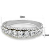 Rhodium 925 Sterling Silver Ring with AAA Grade CZ  in Clear