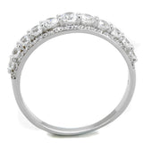 Rhodium 925 Sterling Silver Ring with AAA Grade CZ  in Clear