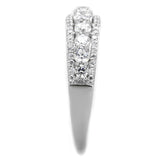 Rhodium 925 Sterling Silver Ring with AAA Grade CZ  in Clear