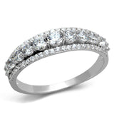 Rhodium 925 Sterling Silver Ring with AAA Grade CZ  in Clear