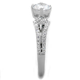 Rhodium 925 Sterling Silver Ring with AAA Grade CZ  in Clear