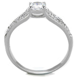 Rhodium 925 Sterling Silver Ring with AAA Grade CZ  in Clear