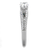 Rhodium 925 Sterling Silver Ring with AAA Grade CZ  in Clear