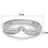 Rhodium 925 Sterling Silver Ring with AAA Grade CZ  in Clear