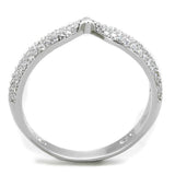 Rhodium 925 Sterling Silver Ring with AAA Grade CZ  in Clear