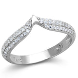 Rhodium 925 Sterling Silver Ring with AAA Grade CZ  in Clear