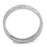Rhodium 925 Sterling Silver Ring with AAA Grade CZ  in Clear