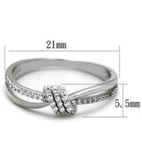 Rhodium 925 Sterling Silver Ring with AAA Grade CZ  in Clear