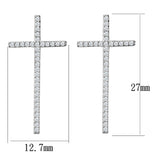 Rhodium 925 Sterling Silver Earrings with AAA Grade CZ  in Clear