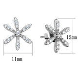 Rhodium 925 Sterling Silver Earrings with AAA Grade CZ  in Clear