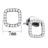 Rhodium 925 Sterling Silver Earrings with AAA Grade CZ  in Clear
