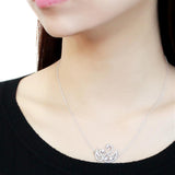 Rhodium 925 Sterling Silver Chain Pendant with AAA Grade CZ  in Clear