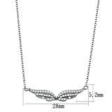 Rhodium 925 Sterling Silver Chain Pendant with AAA Grade CZ  in Clear