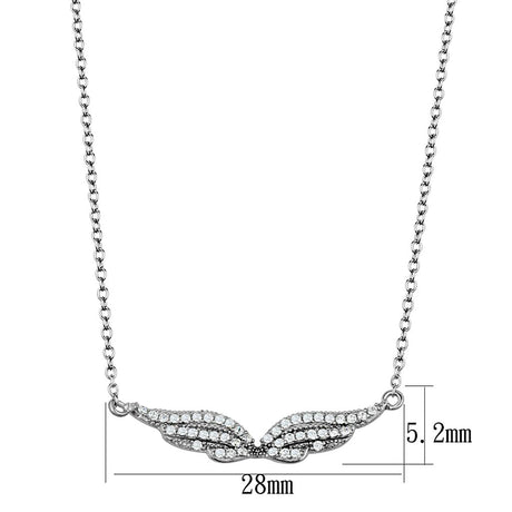 Rhodium 925 Sterling Silver Chain Pendant with AAA Grade CZ  in Clear
