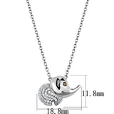 Rhodium 925 Sterling Silver Chain Pendant with AAA Grade CZ  in Topaz